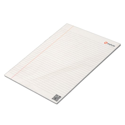 PCTY 8.5 X 11 Editor mit QR-Code Notizblock (angewinkelt)
