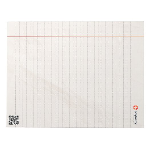 PCTY 8.5 X 11 Editor mit QR-Code Notizblock (Vorderseite)