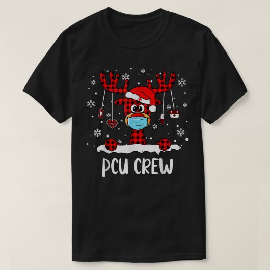 PCU Crew Buffalo Karierte Gesichtsmaske Reindeer N T-Shirt (Design vorne)