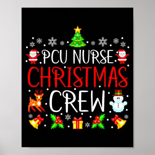 Pcu Nurse Christmas Crew Matching Xmas Poster (Vorne)