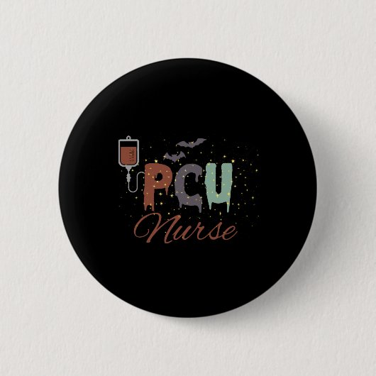 Pcu Nurse Halloween Retro Krankenpflege Progressiv Button (Vorderseite)