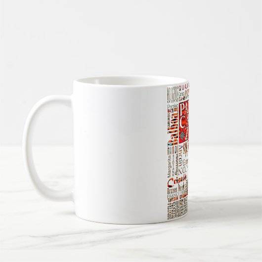 PCZ - Lage der Panamakanale-Zonen mit Mola-Design Kaffeetasse (Links)