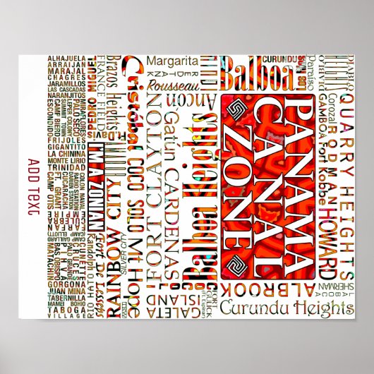 PCZ - Lage der Panamakanale-Zonen mit Mola-Design Poster (Vorne)