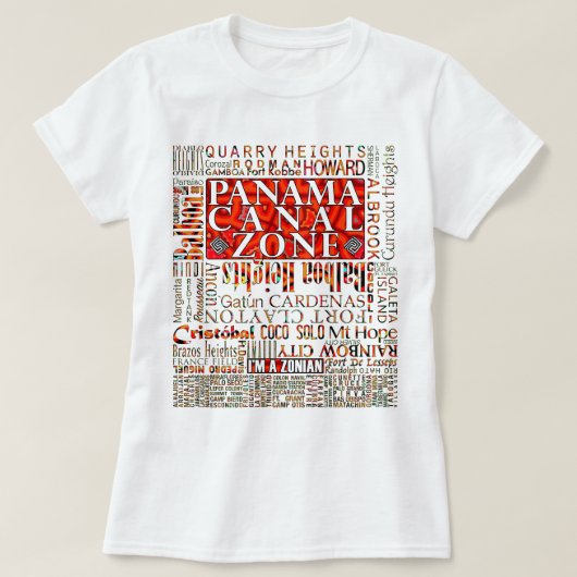 PCZ - Lage der Panamakanale-Zonen mit Mola-Design T-Shirt (Design vorne)