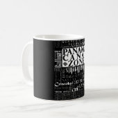 PCZ - Lage des Panamakanals in Weiß Kaffeetasse (Vorderseite Links)
