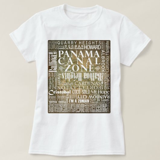 PCZ - Panama Canal Zone Locations mit BG Map T-Shirt (Design vorne)