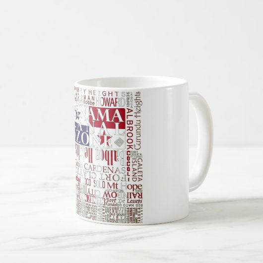 PCZ - Panama Canal Zone Locations mit Farben Kaffeetasse (VorderseiteRechts)