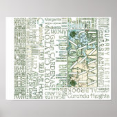 PCZ - Panama Canal Zone Locations mit Karte Poster (Vorne)