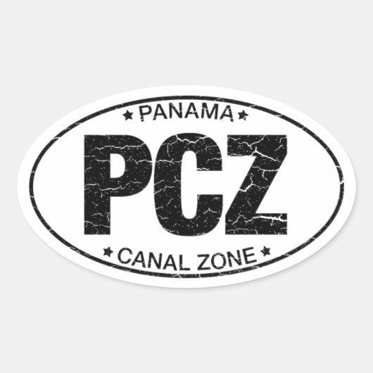 PCZ - Panamakanal-Zone Cracksticker Ovaler Aufkleber (Vorderseite)