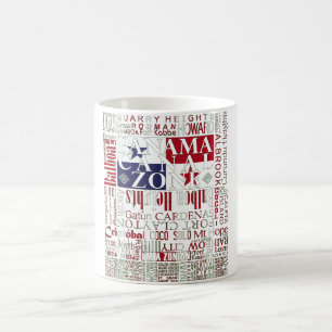 PCZ - Panamakanal-Zonen-Standorte mit Farben Kaffeetasse