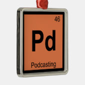 Pd - Podcasting Chemistry Periodisches Tabellensym Silbernes Ornament (Rechts)