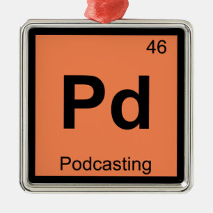 Pd - Podcasting Chemistry Periodisches Tabellensym Silbernes Ornament