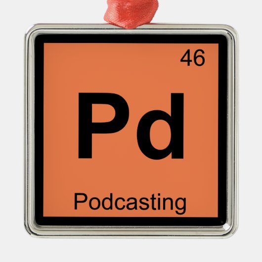 Pd - Podcasting Chemistry Periodisches Tabellensym Silbernes Ornament (Vorne)