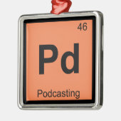 Pd - Podcasting Chemistry Periodisches Tabellensym Silbernes Ornament (Links)