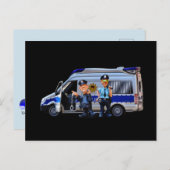 PD Police Law Enforcement Academy Grad Lights CUFF Postkarte (Vorne/Hinten)