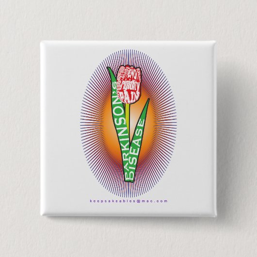 PD Wordy Red Tulip mit Berst Button (Vorderseite)