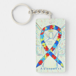 PDD-NOS Angel Puzzle Awareness Ribbon Schlüsselanh Schlüsselanhänger