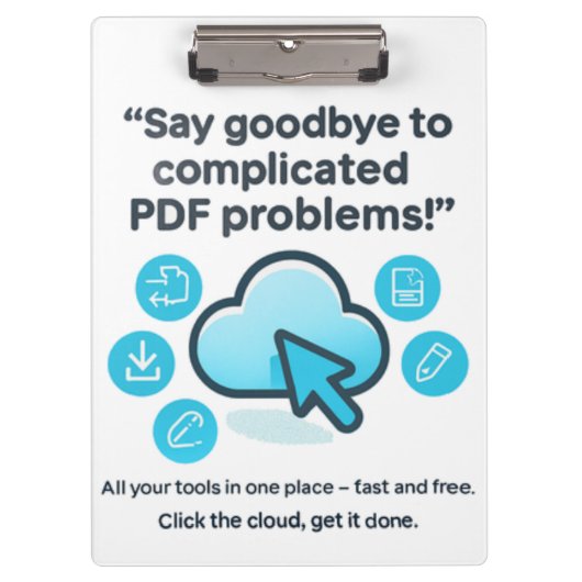 PDF Problems SOLVED! ☁️ Your Free & Fast Toolkit Klemmbrett (Vorderseite)
