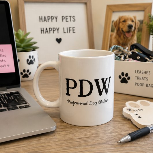 „PDW Professional Dog Walker“ Lustiges Hundebesitz Jumbo-Tasse