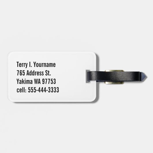 PDX Flughafen-Teppich "nicht Ihre Tasche " Gepäckanhänger (Rückseite horizontal)