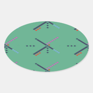 PDX Flughafen-Teppich Ovaler Aufkleber