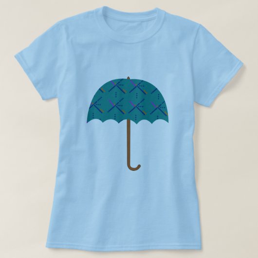 PDX Flughafen-Teppich-Regenschirm T-Shirt (Design vorne)