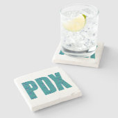 PDX Portland Airport Carpet Steinuntersetzer (Seitenansicht)