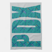 PDX Portland Flughafen-Teppich-Text Geschirrtuch (Vertikal)