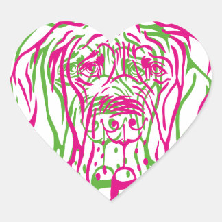 Pdychedelic-Großdane-Logo Herz-Aufkleber
