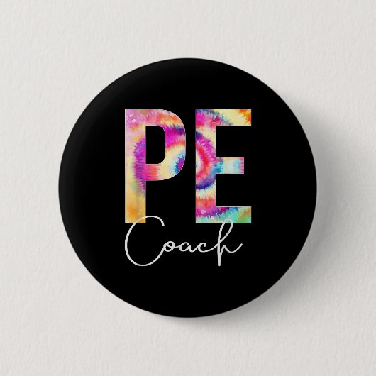 Pe Coach Tie Dye Back To School Women Appreciation Button (Vorderseite)