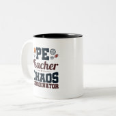 PE Lehrer Chaos Koordinator Zweifarbige Tasse (Vorderseite Links)