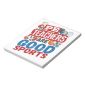 PE-Lehrer sind gute Sportgeräte und Lehrer Notizblock (Rotiert)