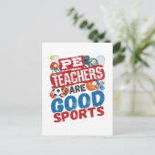 PE-Lehrer sind gute Sportgeräte und Lehrer Postkarte (Stehend Vorderseite)