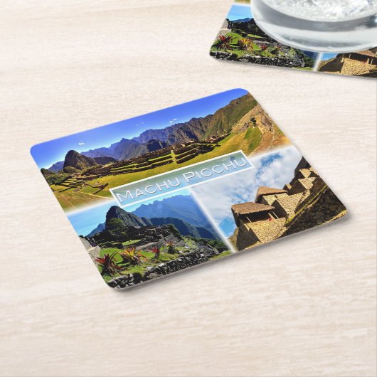 PE Machu Picchu - Rechteckiger Pappuntersetzer (angewinkelt)
