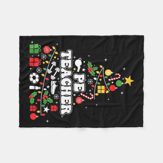 Pe Physical Education Teacher Christmas Tree Women Fleecedecke (Vorderseite (Horizontal))