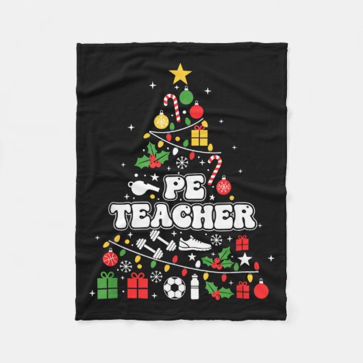 Pe Physical Education Teacher Christmas Tree Women Fleecedecke (Vorderseite)