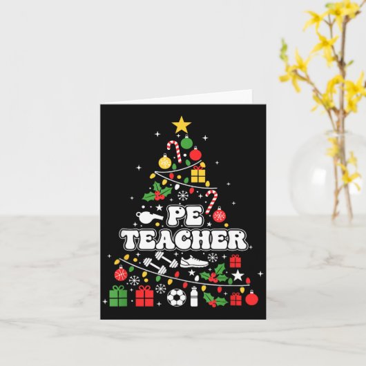 Pe Physical Education Teacher Christmas Tree Women Karte (Gelbe Blume)