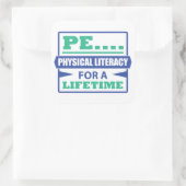 PE...Physische Literatur für ein Leben Quadratischer Aufkleber (Tasche)