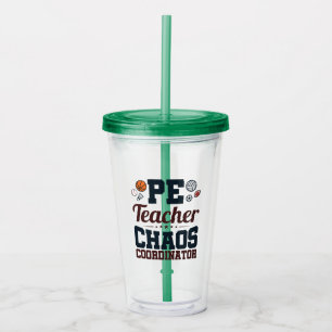 PE Teacher Chaos Koordinator Acryltrinkbecher