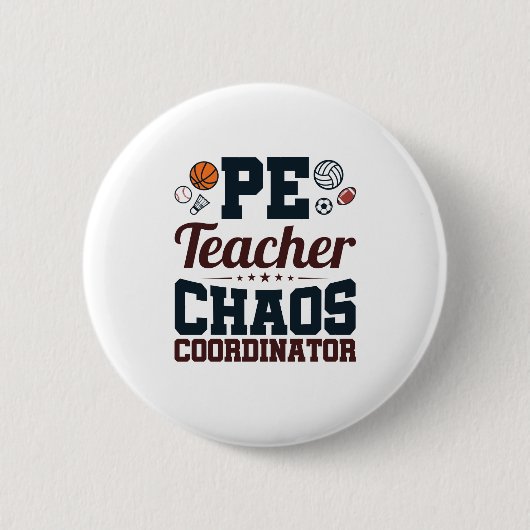 PE Teacher Chaos Koordinator Button (Vorderseite)