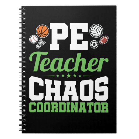 PE Teacher Chaos Koordinator Notizblock (Vorderseite)