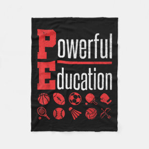 Pe Teacher Gym Physical Bildung School Motivatio Fleecedecke