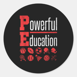 Pe Teacher Gym Physical Bildung School Motivatio Runder Aufkleber