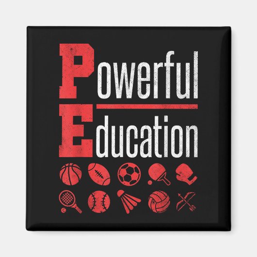Pe Teacher Gym Physical Education School Motivatio Magnet (Vorne)