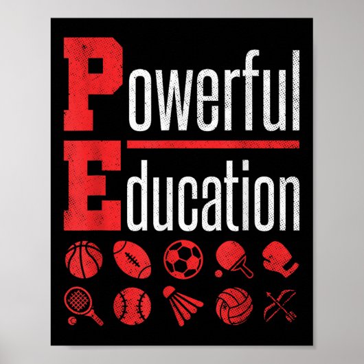 Pe Teacher Gym Physical Education School Motivatio Poster (Vorne)