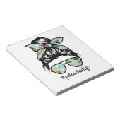 Pe Teacher Messy Bun Life Haare Brille Phys Ed Notizblock (angewinkelt)