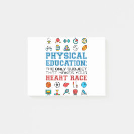 PE Teacher Phys Ed Gym Trainer Herzrasen Post-it Klebezettel