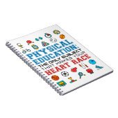 PE Teacher Phys Ed Gym Trainer Herzrennen Notizblock (Rechte Seite)