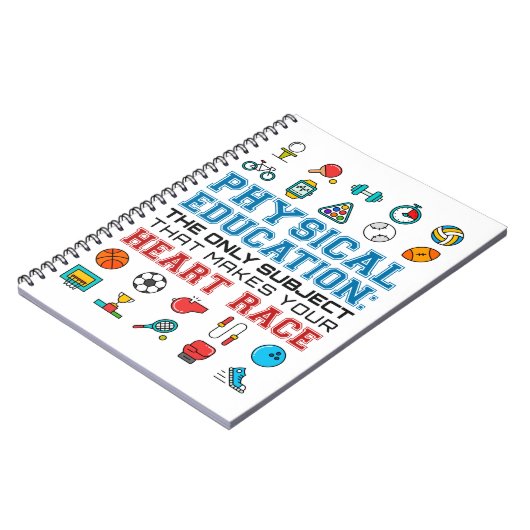 PE Teacher Phys Ed Gym Trainer Herzrennen Notizblock (Linke Seite)