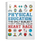 PE Teacher Phys Ed Gym Trainer Herzrennen Notizblock (Vorderseite)